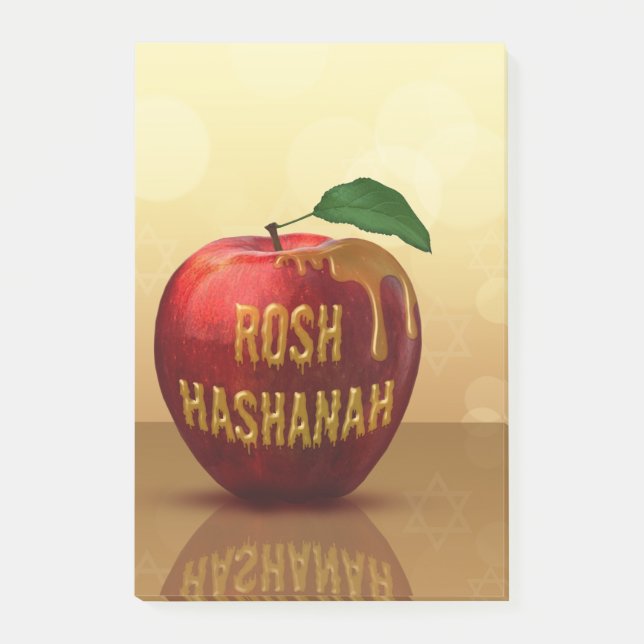 Rosh Hashanah Juwish New Year Honey Apple Post-it Klebezettel (Vorderseite)