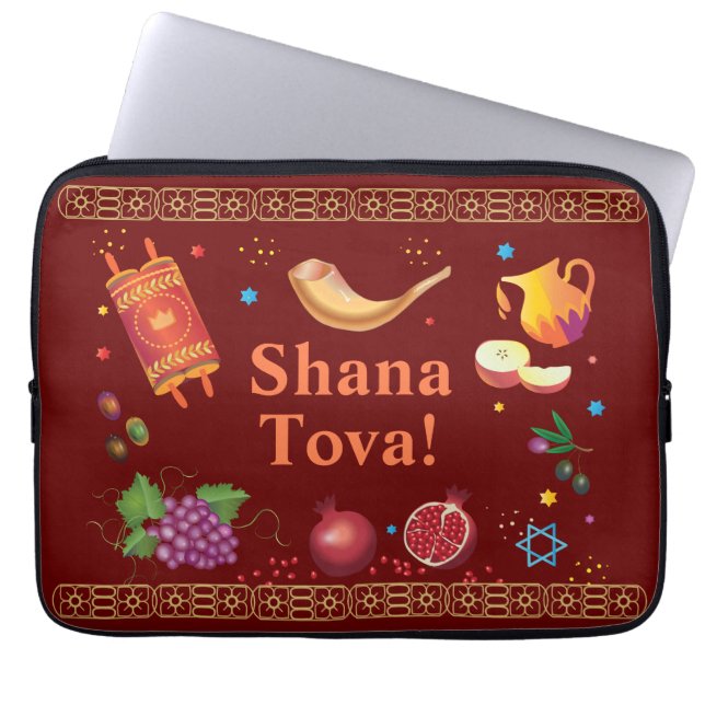 Rosh Hashanah Juwish New Year Shana Tova Laptopschutzhülle (Vorderseite)