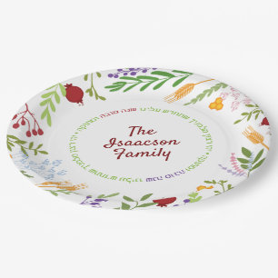 Rosh Hashanah Juwish New Year Shana Tovah auf WHIT Pappteller