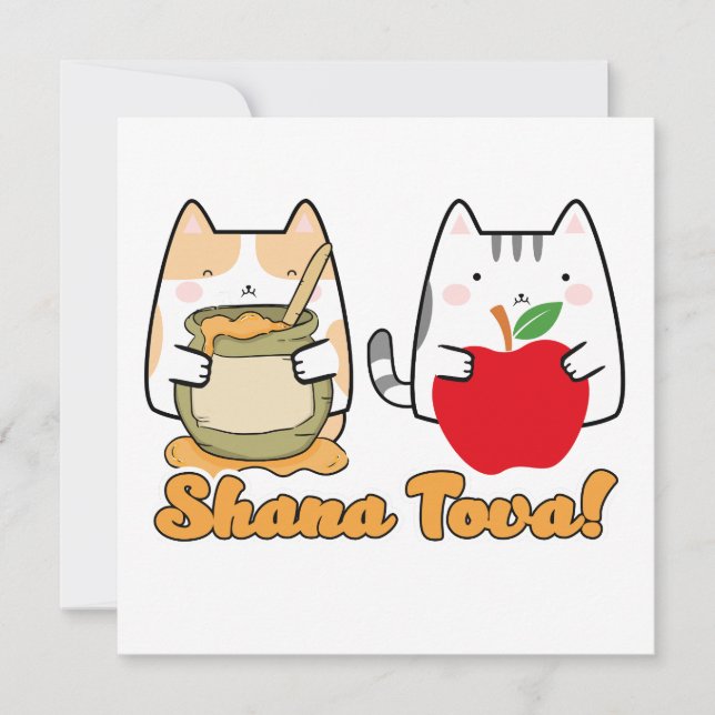 Rosh Hashanah kawaii Cats - Jüdisches neues Jahr (Vorderseite)