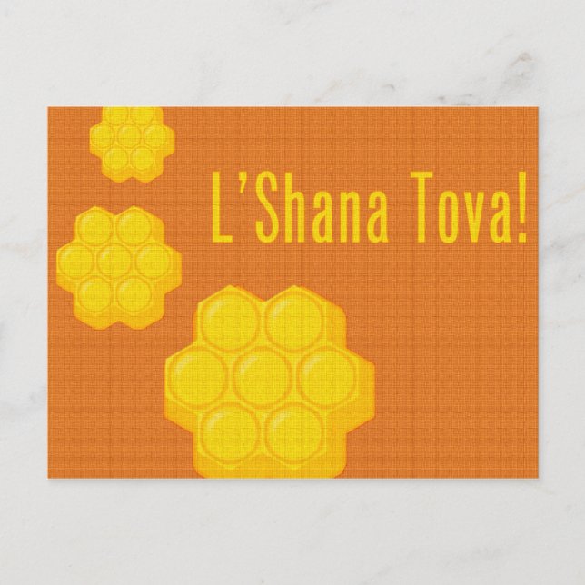 Rosh hashanah l'shana tova Honigwaben Feiertagspostkarte (Vorderseite)
