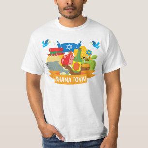 🍯 🍎 🐟 Rosh Hashanah mit eigenem Text T-Shirt