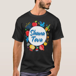 🍯 🍎 🐟 Rosh Hashanah mit Shana Tova T-Shirt