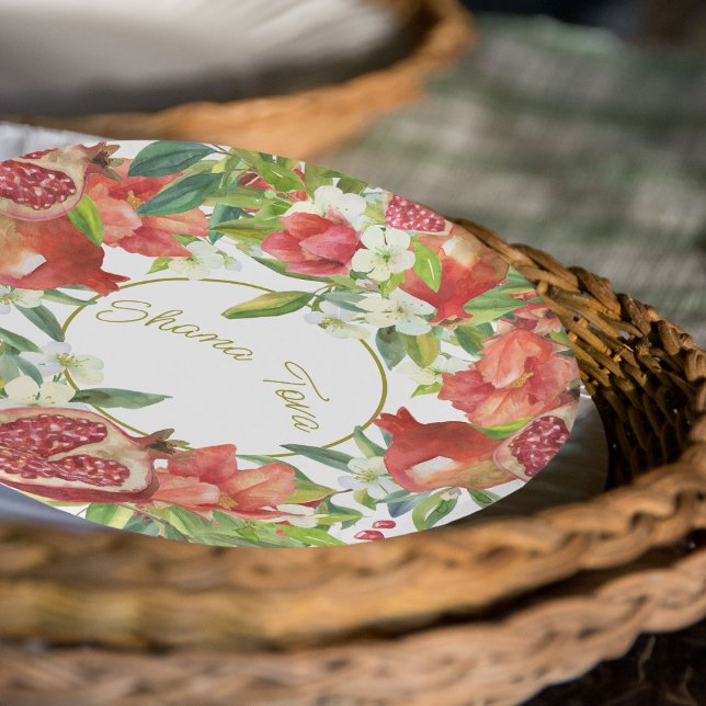 Rosh Hashanah Neues Jahr Sweet Pomegranate Fest Pappteller (Von Creator hochgeladen)