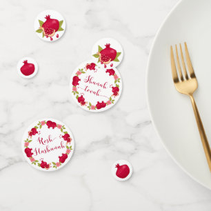 Rosh Hashanah Neujahr Granatapfel Blume Wreath C Konfetti
