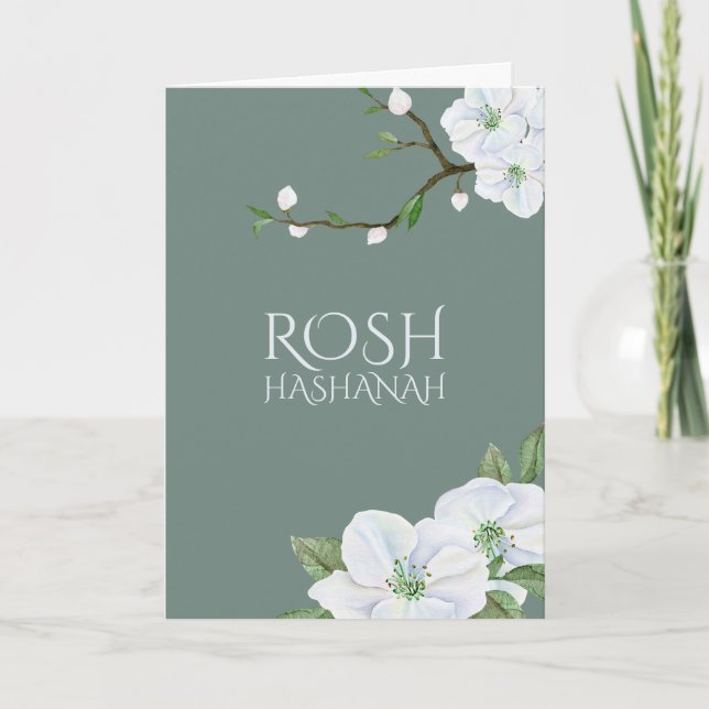 Rosh Hashanah New Year Apple Blossom Card Einladung (Vorderseite)