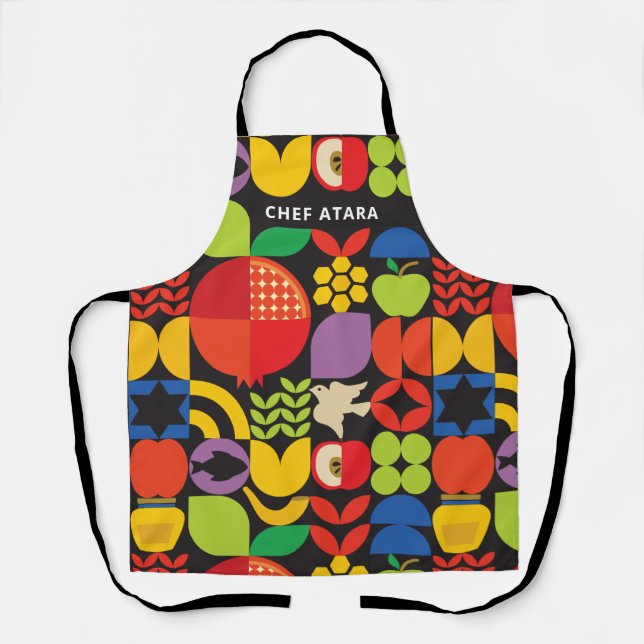 Rosh Hashanah Personalisiert Geometric Icons Schür Schürze (Vorderseite)
