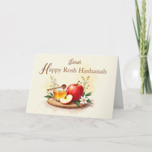 Rosh Hashanah personalize Apple and Honey Blume Karte