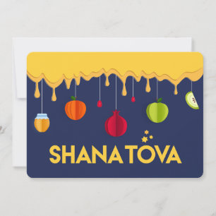 Rosh Hashanah SHANA TOVA Jüdisches Neujahr Feiertagskarte