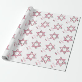 Rosh Hashanah Star von David Pink Blume White Geschenkpapier