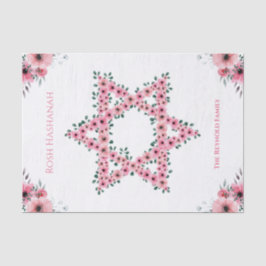 Rosh Hashanah Star von David Pink Blume White Seidenpapier