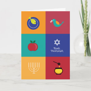 Rosh Hashanah Symbols Grußkarte Feiertagskarte