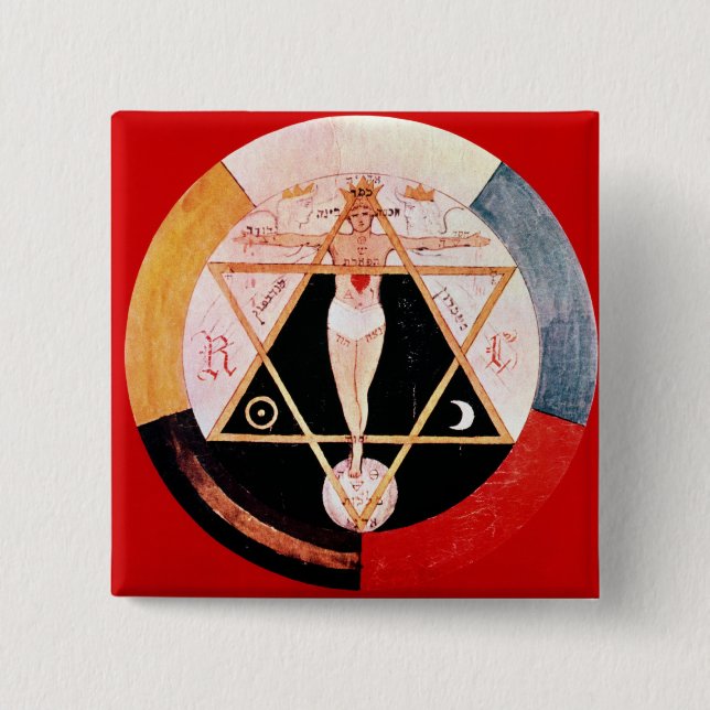 Rosicrucian Symbol des hermetischen Auftrages Button (Vorderseite)