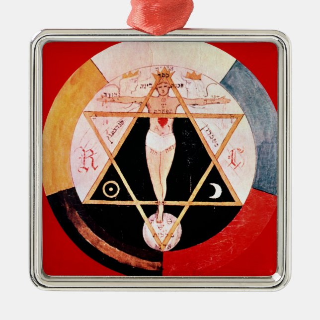 Rosicrucian Symbol des hermetischen Auftrages Ornament Aus Metall (Vorne)