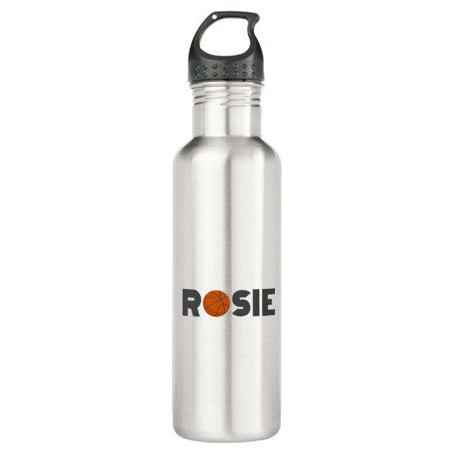 Rosie Basketball Edelstahlflasche (Vorderseite)