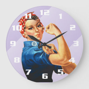 Rosie die Nieterin Große Wanduhr