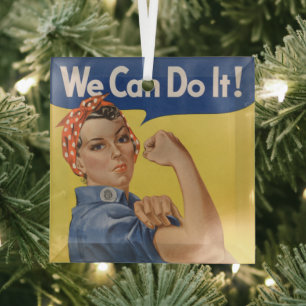 Rosie die Nieterin Starke Frauen in der Belegschaf Ornament Aus Glas