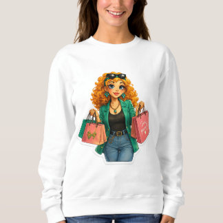 Rosie Max Cartoon Mädchen T-Shirt – Süße Orange Lo Sweatshirt