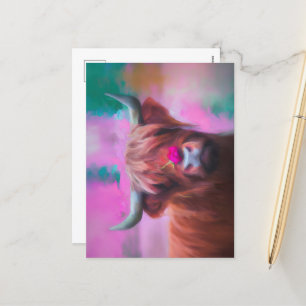 "Rosie of the Highlands" - Highland Cow Portrait Feiertagspostkarte