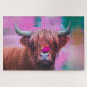 "Rosie of the Highlands" – Highland-Rind-Porträt Puzzle