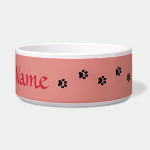 Rosie Pink Paw Print Personalisiert Pet Bowl Napf