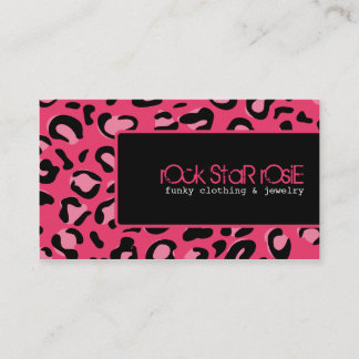 Rosie Pink-Schwarz-Punkleopard-Visitenkarte Visitenkarte