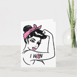 Rosie Riveter I Won Awareness Breast Cancún Surviv Karte
