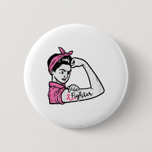 Rosie Riveter Kampf gegen Brustkrebs Awarene Button