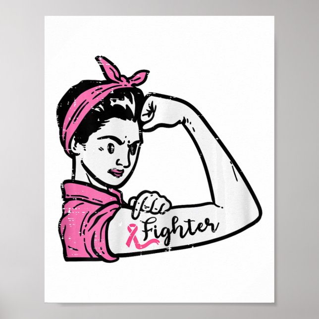 Rosie Riveter Kampf gegen Brustkrebs Awarene Poster (Vorne)