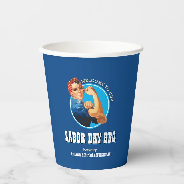 Rosie Riveter LABOR DAY GRILLEN Pappbecher (Vorderseite)