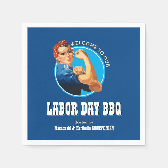 Rosie Riveter LABOR DAY GRILLEN Serviette (Vorderseite)