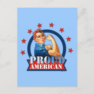 Rosie Riveter Proud American Postcard Postkarte