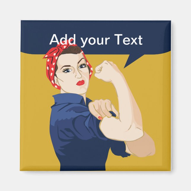 Rosie Riveter Strong Woman Magnet (Vorne)