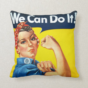Rosie Riveter Vintag Propaganda Kissen