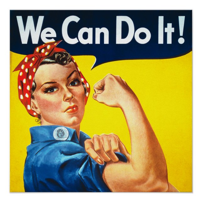 Rosie Riveter Vintag Propaganda Poster (Vorderseite)