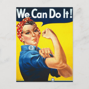 Rosie Riveter Vintag Propaganda Postkarte