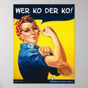 Rosie Riveter Vintag War Office Poster