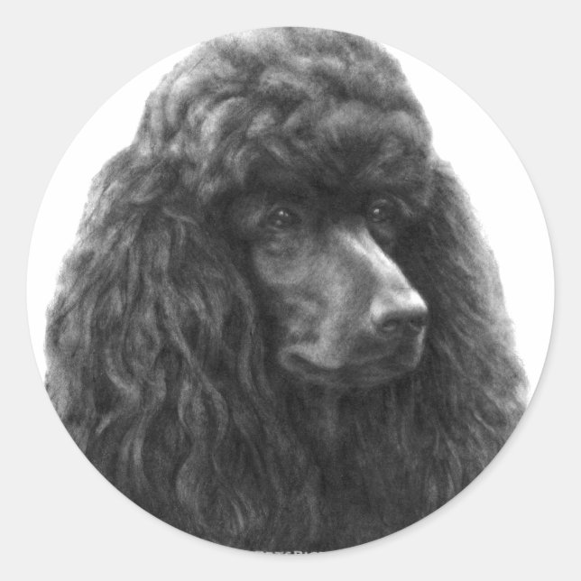 Rosie, Standard Poodle Runder Aufkleber (Vorderseite)