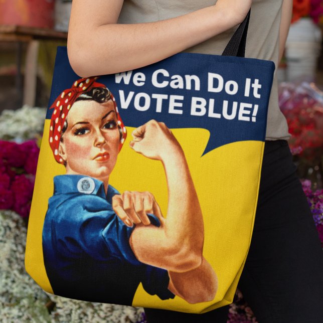 Rosie the Riveter | Abstimmung blau | Tasche (Von Creator hochgeladen)