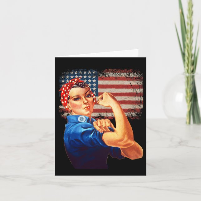 Rosie The Riveter American Flag USA Rosie The Rive Karte (Vorderseite)