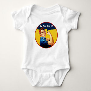 Rosie the Riveter Bodysuit Poo Kreis Baby Strampler