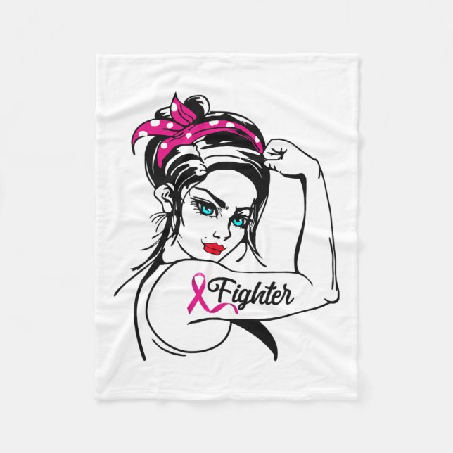 Rosie The Riveter Breast Cancer Awareness Fleecedecke (Vorderseite)