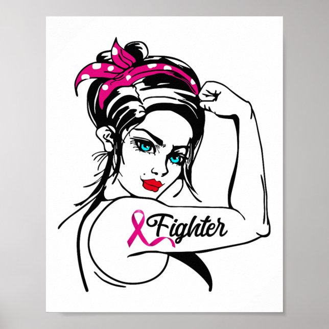 Rosie The Riveter Breast Cancer Awareness Poster (Vorne)