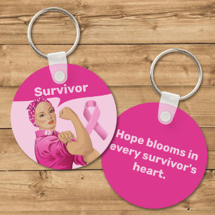Rosie the Riveter Breast Cancer Awareness Schlüsselanhänger