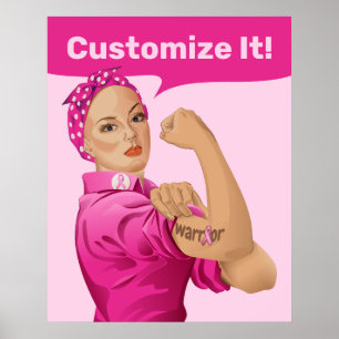 Rosie the Riveter Brustkrebsbewusstsein Poster