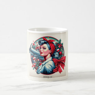 Rosie the Riveter Button-up Girl Tasse