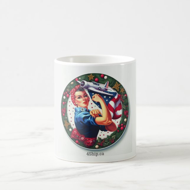 Rosie the Riveter Button-up Girl Tasse (Mittel)