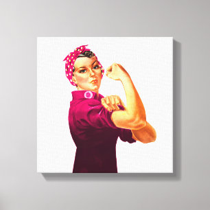 Rosie The Riveter - Cancer Pink Leinwanddruck