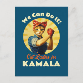 Rosie The Riveter Cat Ladys for Kamala Harris Postkarte