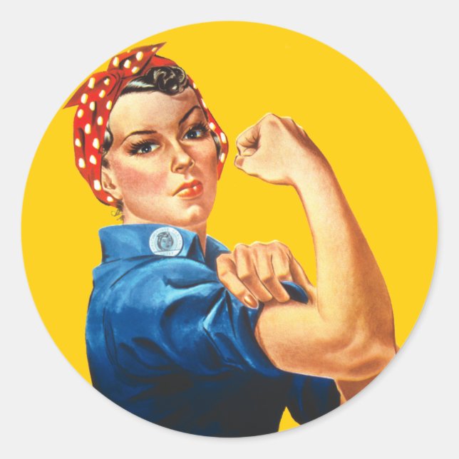 Rosie the Riveter Feminism Vintag Sticker (Vorderseite)